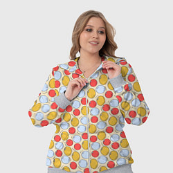 Женский 3D-костюм Красные, голубые и желтые пузыри, цвет: 3D-меланж — фото 2