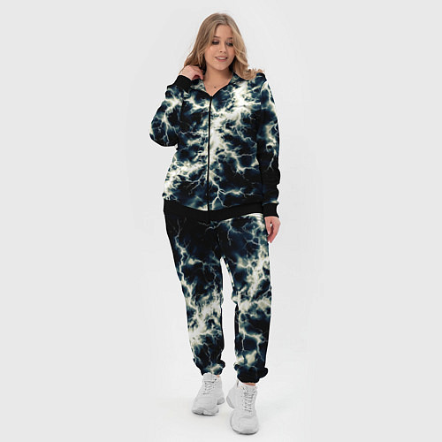 Женский костюм Чёрно-синий разряд абстракция / 3D-Черный – фото 4