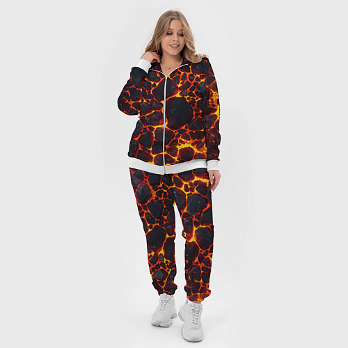 Женский костюм Огненная лава вулкана / 3D-Белый – фото 4