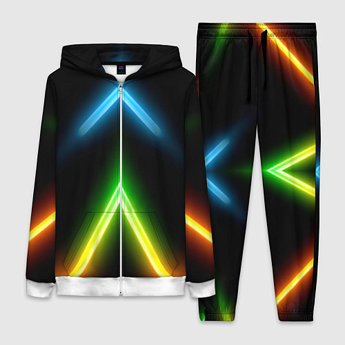 Женский костюм Neon multicolored lines / 3D-Белый – фото 1