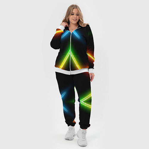 Женский костюм Neon multicolored lines / 3D-Белый – фото 4