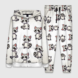 Женский 3D-костюм Много енотов, цвет: 3D-белый