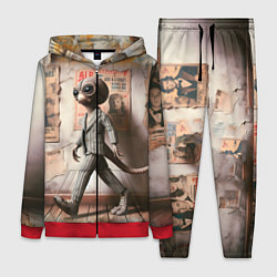 Женский 3D-костюм Пришелец в костюме в полосочку, цвет: 3D-красный