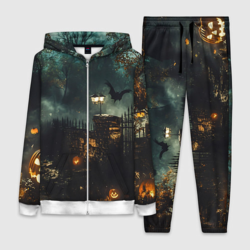 Женский костюм Ночь тыкв и теней / 3D-Белый – фото 1