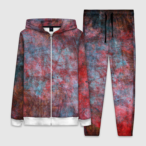 Женский костюм Абстракция - red rust on blue / 3D-Белый – фото 1