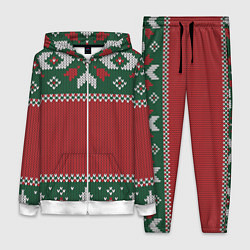 Женский костюм Новогодний узор вязаный