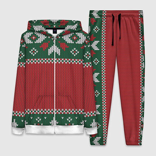 Женский костюм Новогодний узор вязаный / 3D-Белый – фото 1