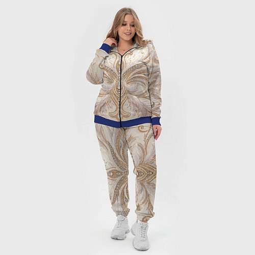 Женский костюм Перламутровый орнамент с перьями / 3D-Синий – фото 4