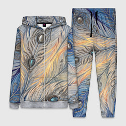 Женский костюм Синие перья с самоцветами