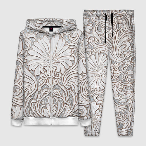 Женский костюм Вензельные цветы / 3D-Белый – фото 1