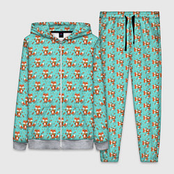 Женский костюм Лисица среди листьев и цветов паттерн