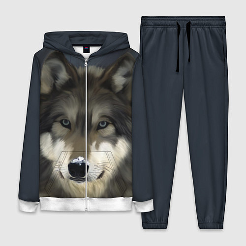 Женский костюм Зимний волк / 3D-Белый – фото 1