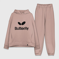 Женский костюм оверсайз Butterfly Logo, цвет: пыльно-розовый