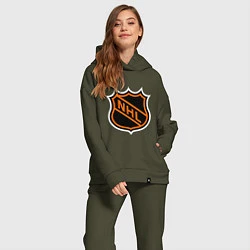 Женский костюм оверсайз NHL, цвет: хаки — фото 2