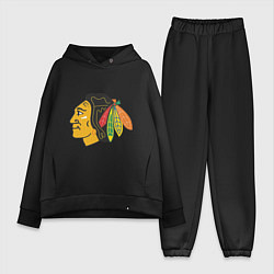 Женский костюм оверсайз Chicago Blackhawks, цвет: черный