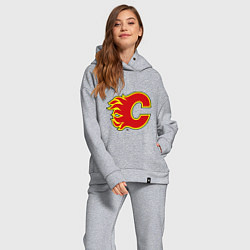 Женский костюм оверсайз Calgary Flames, цвет: меланж — фото 2