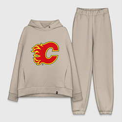 Женский костюм оверсайз Calgary Flames, цвет: миндальный