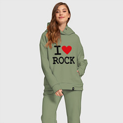 Женский костюм оверсайз I love Rock, цвет: авокадо — фото 2