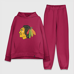 Женский костюм оверсайз Chicago Blackhawks, цвет: маджента