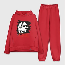 Женский костюм оверсайз Nirvana: Kurt Cobain, цвет: красный