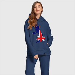 Женский костюм оверсайз Великобритания (Great Britain), цвет: тёмно-синий — фото 2