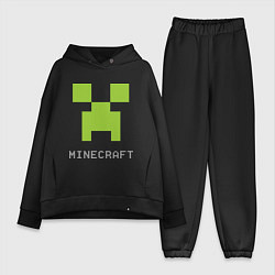 Женский костюм оверсайз Minecraft logo grey