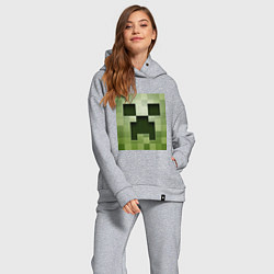 Женский костюм оверсайз Мinecraft creeper, цвет: меланж — фото 2