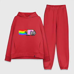 Женский костюм оверсайз Nyan Cat, цвет: красный