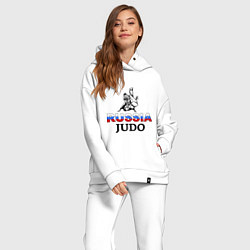 Женский костюм оверсайз Russia judo, цвет: белый — фото 2