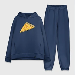 Женский костюм оверсайз Bitcoin Pizza, цвет: тёмно-синий