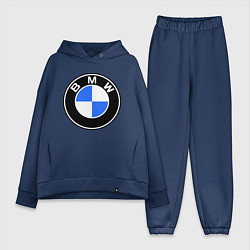 Женский костюм оверсайз Logo BMW, цвет: тёмно-синий