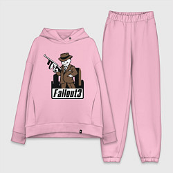 Женский костюм оверсайз Fallout Man with gun, цвет: светло-розовый