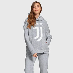 Женский костюм оверсайз FC Juventus, цвет: меланж — фото 2