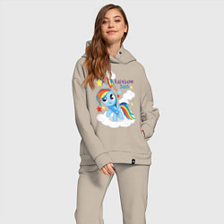Женский костюм оверсайз Rainbow Dash, цвет: миндальный — фото 2