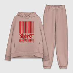Женский костюм оверсайз Slipknot: barcode, цвет: пыльно-розовый