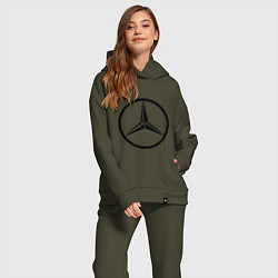 Женский костюм оверсайз Mercedes-Benz logo, цвет: хаки — фото 2