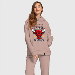 Женский костюм оверсайз Chicago Bulls est. 1966, цвет: пыльно-розовый — фото 2