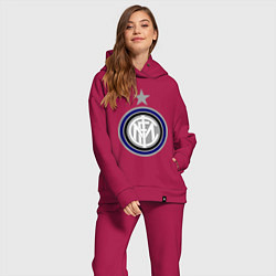 Женский костюм оверсайз Inter FC, цвет: маджента — фото 2