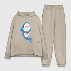 Женский костюм оверсайз Hype Shark, цвет: миндальный