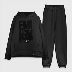 Женский костюм оверсайз Eminem recovery, цвет: черный