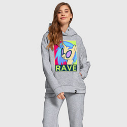 Женский костюм оверсайз DJ Pon-3 RAVE, цвет: меланж — фото 2