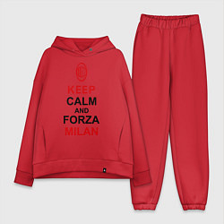 Женский костюм оверсайз Keep Calm & Forza Milan, цвет: красный