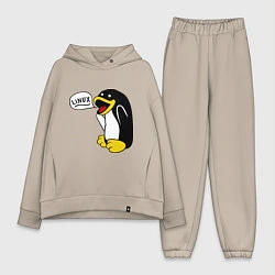 Женский костюм оверсайз Пингвин: Linux