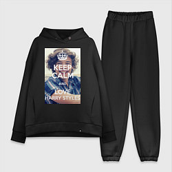 Женский костюм оверсайз Keep Calm & Love Harry Styles, цвет: черный