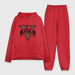 Женский костюм оверсайз GTA V: Logo, цвет: красный