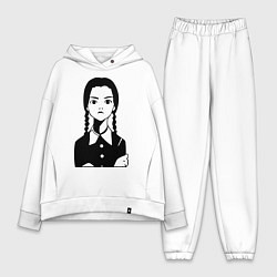 Женский костюм оверсайз Wednesday Addams, цвет: белый