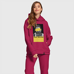 Женский костюм оверсайз Post Malone, цвет: маджента — фото 2