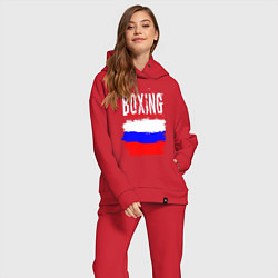 Женский костюм оверсайз Бокс Россия, цвет: красный — фото 2