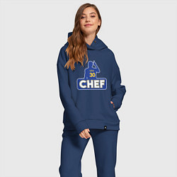 Женский костюм оверсайз Curry, цвет: тёмно-синий — фото 2