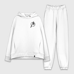 Женский костюм оверсайз Metallicaспина, цвет: белый